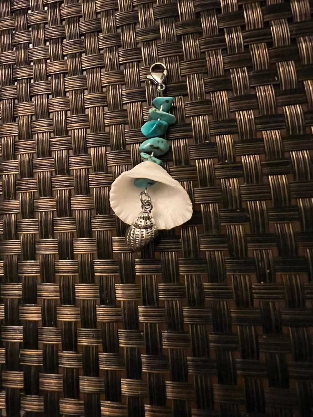 Designs by Forte Handmade Boho Turquoise & Seashell Zipper Charm - Picture 5 of 5